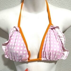 CALVIN KLEIN “CHOICE”pink polkadot bikini top L
